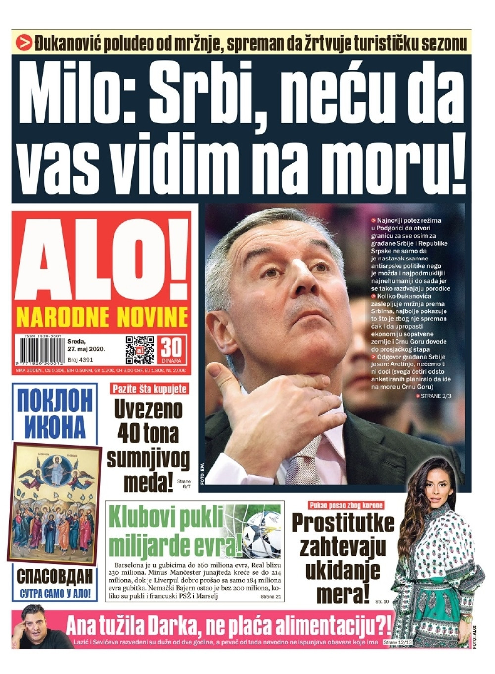 Srbi, neću da vas vidim na našem moru!