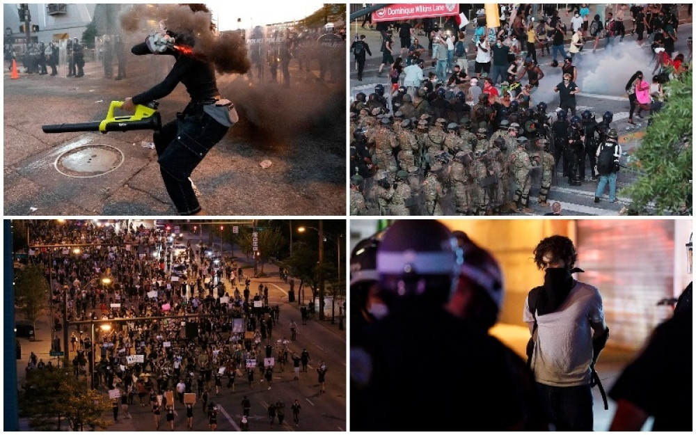 Letele kante za smeće, razbijeni prozori javne zgrade, haos se ne smiruje (VIDEO)