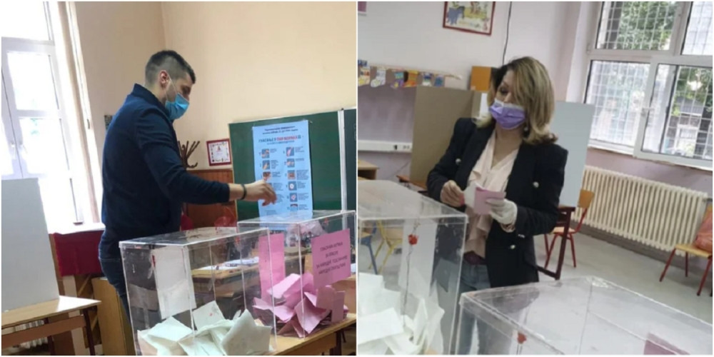 Pop zvezda Neda Ukraden i košarkaš Đorđe Gagić glasali u podne na opštini Zvezdara! (FOTO)