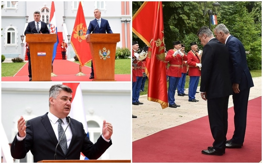 Milanović "promašio" zastavu Crne Gore, Đukanović ga uzeo za ruku i opomenuo!