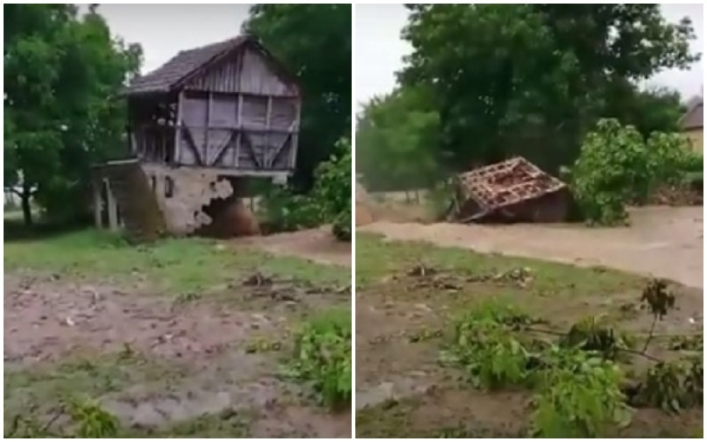 Čoveku čardak nestao u tren oka, kamera snimila udar nemilosrdne prirode (VIDEO)
