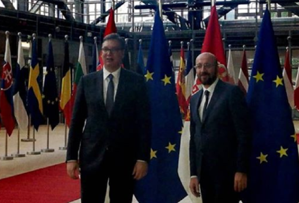 Aleksandar Vučić sa predsednikom Evropskog saveta