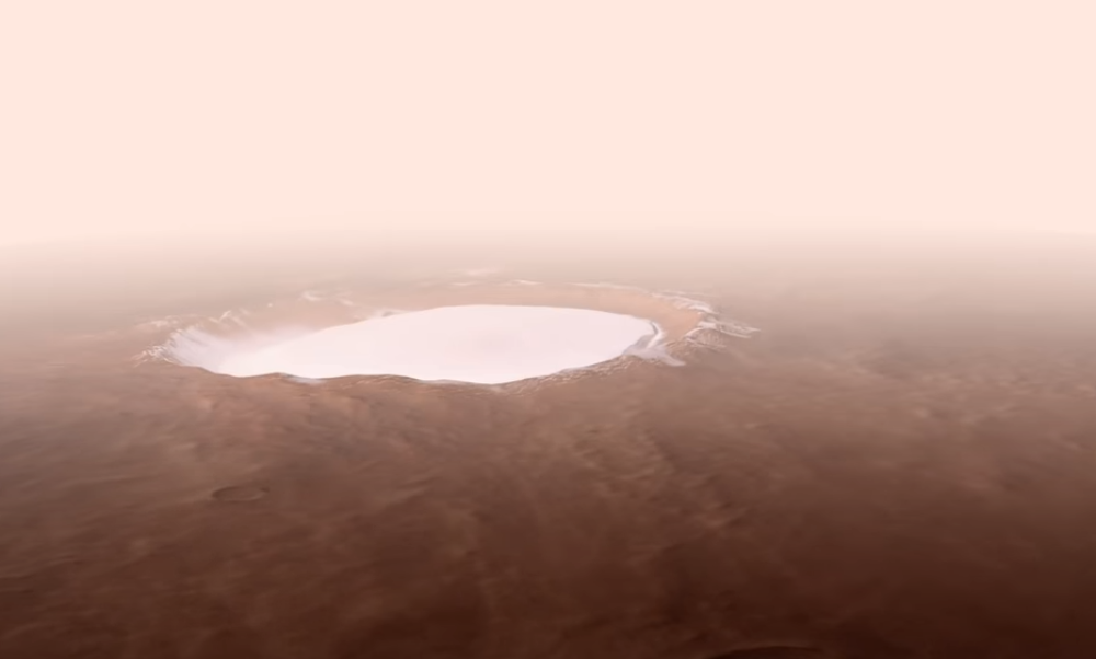 Ovako izgleda krater pun leda na Marsu (VIDEO)