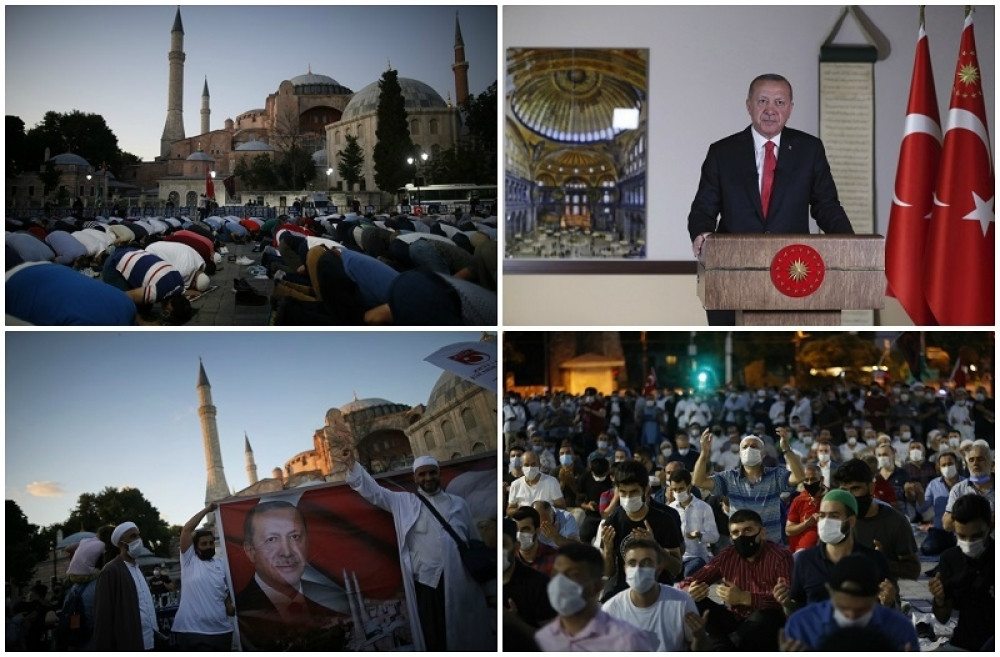 Muslimani slave, hrišćani besni, prva molitva u petak u Aja Sofiji (FOTO)