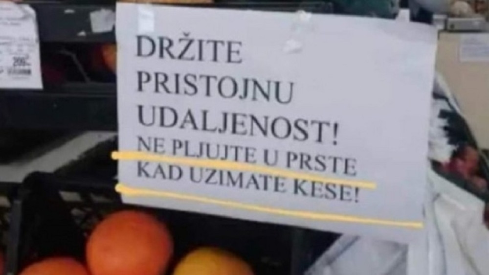 "Ne pljujte u prste kada uzimate kese"