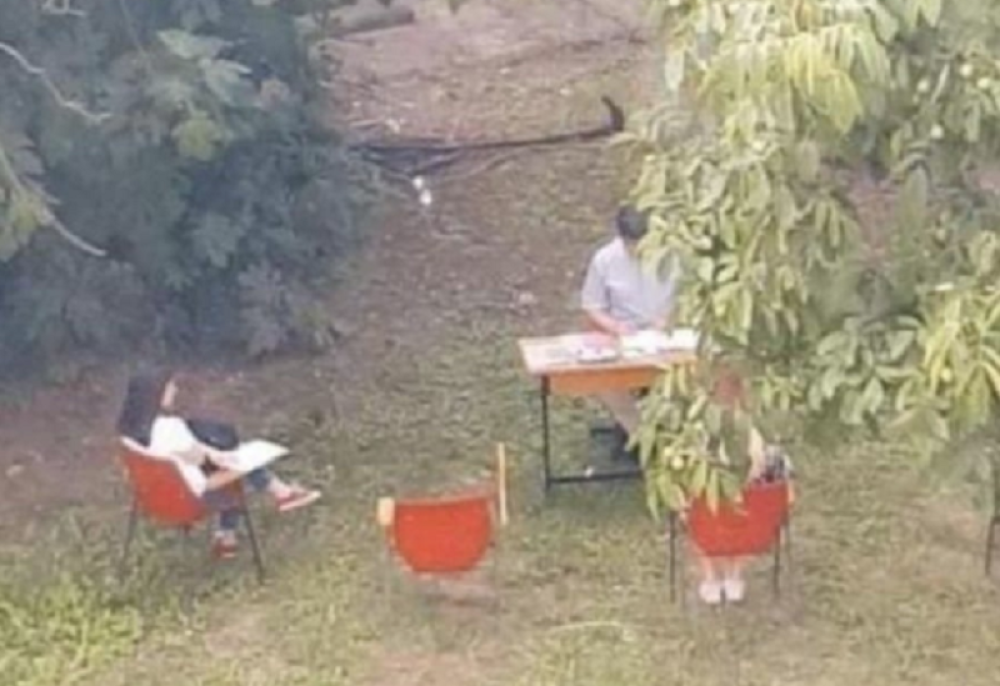 Profesor Medicinskog fakulteta drži ispit pod orahom (FOTO)