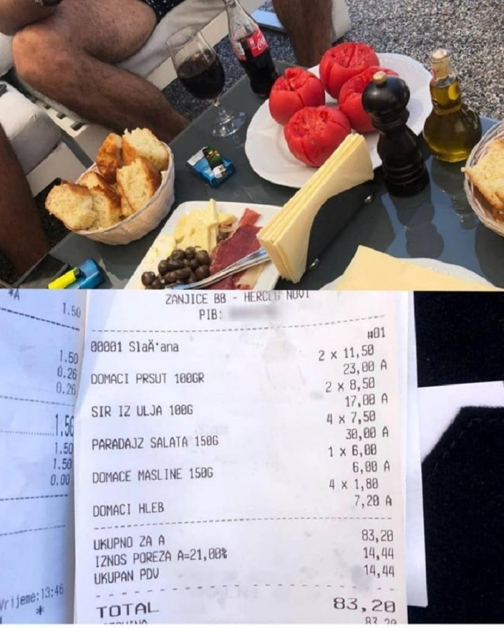 Pogledajte koliko Crnogorci naplaćuju za doručak! (FOTO)
