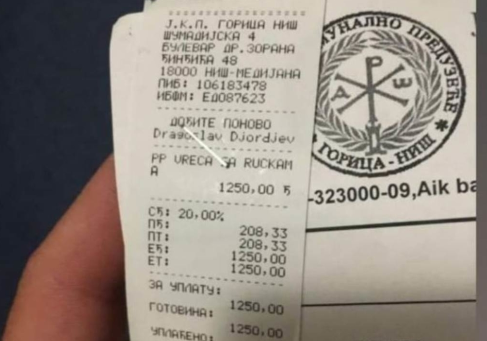 Kada je dobio fiskalni račun nije mogao da veruje šta na njemu piše, a nije cena usluge