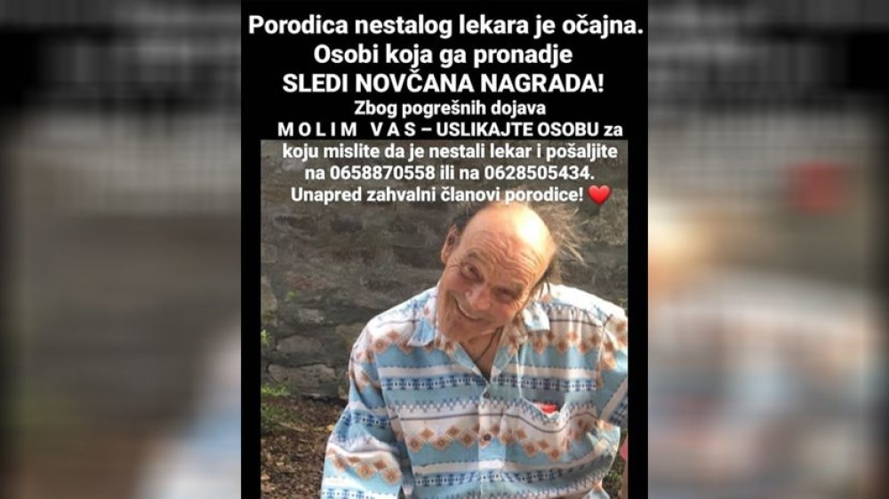 Posle 48 dana lekar iz Ćuprije nađen mrtav