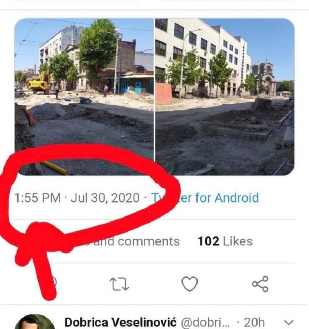 Vesić: Sadista Veselinović na 35 stepeni obilazi gradilišta i raduje se što nema radnika
