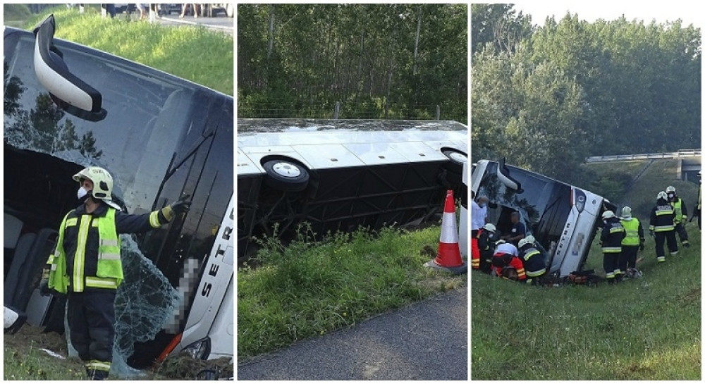 Autobus sleteo u jarak, ima mrtvih i povređenih, helikopteri ih prevoze do bolnice! (FOTO)