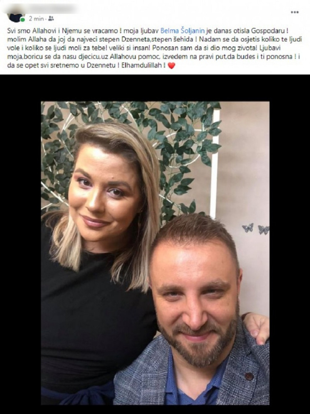 "Bila si primer svega dobrog na ovom svetu"