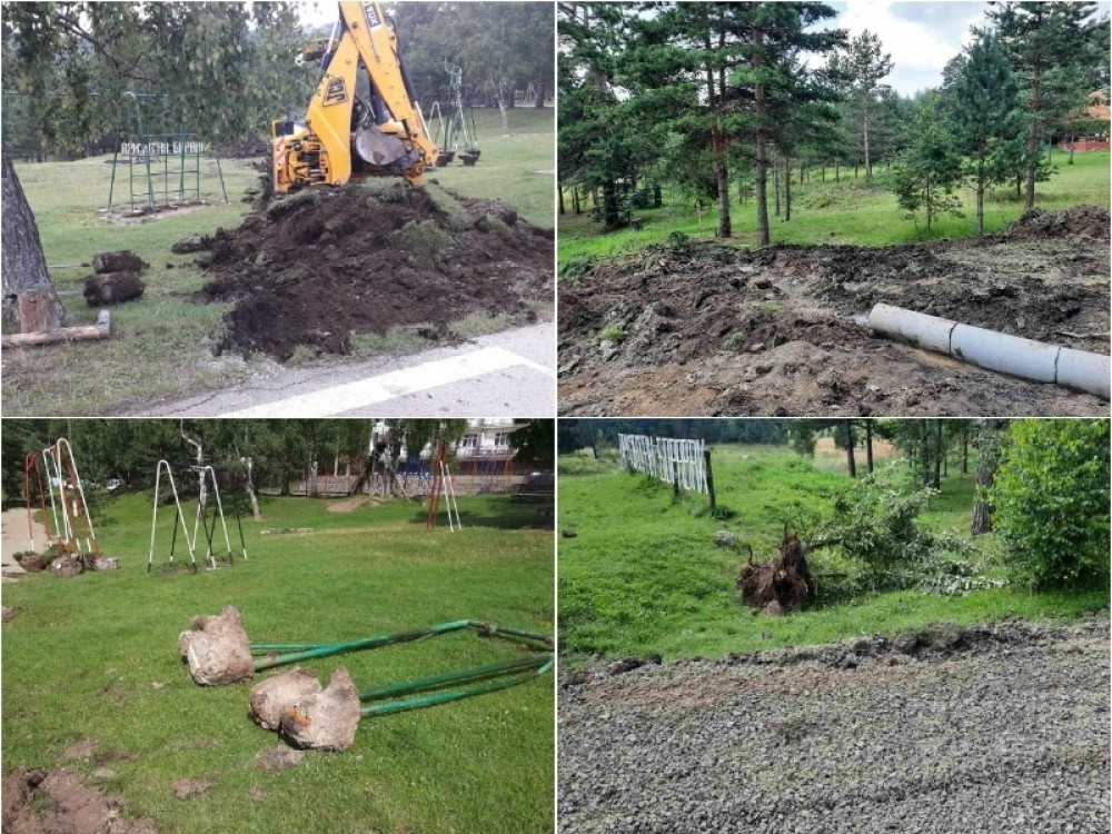 Vikendaši na silu prave put kroz dečiji park!