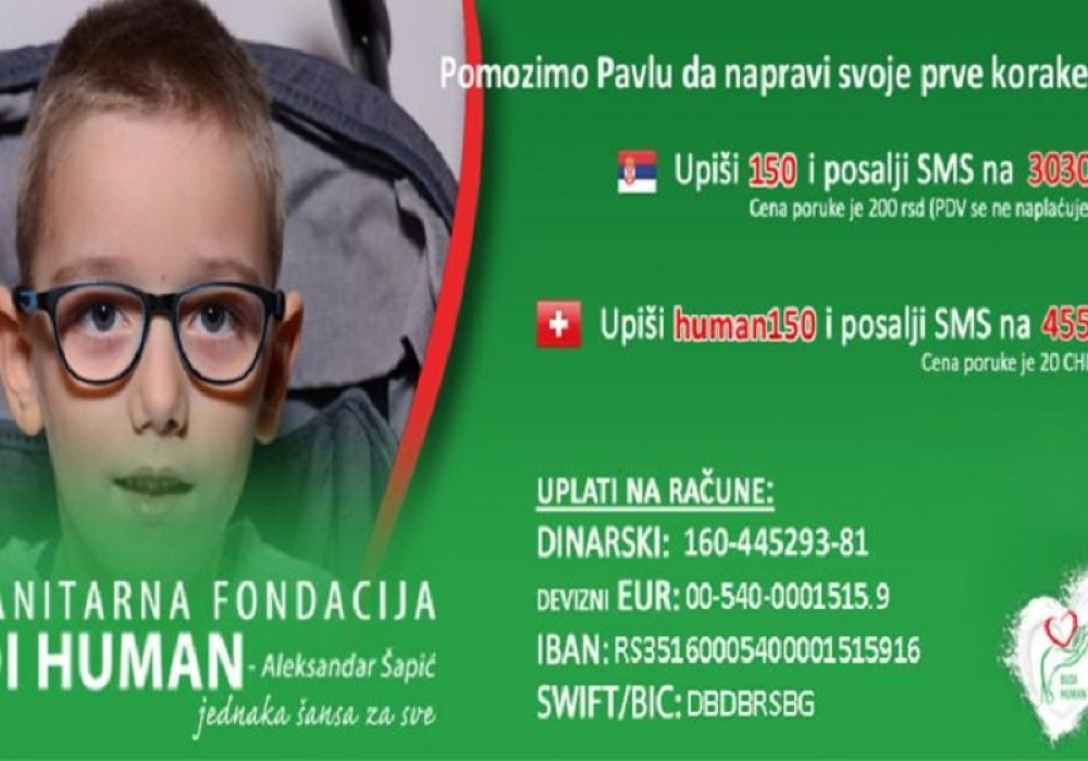 Malenom borcu Pavlu potrebna je naša pomoć da prohoda: Zajedno možemo do tog cilja!