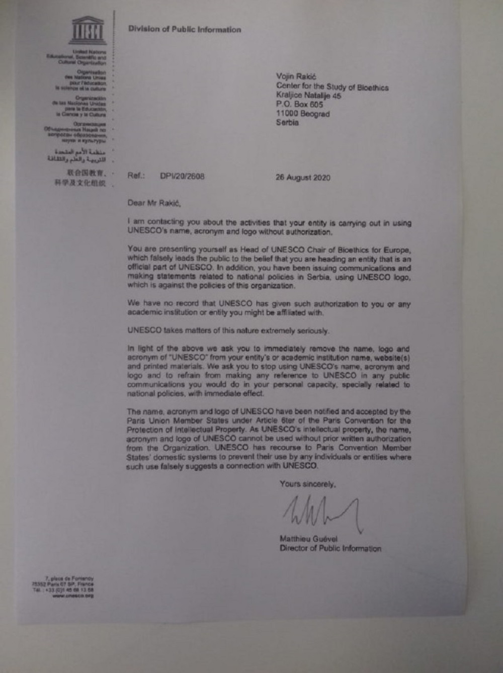 Optužili Rakića za lažno predstavljanje