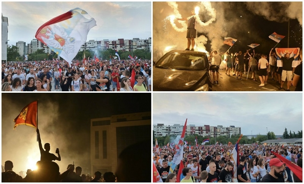 Moleban i slavlje ispred hrama Hristovog vaskrsenja u Podgorici (FOTO)