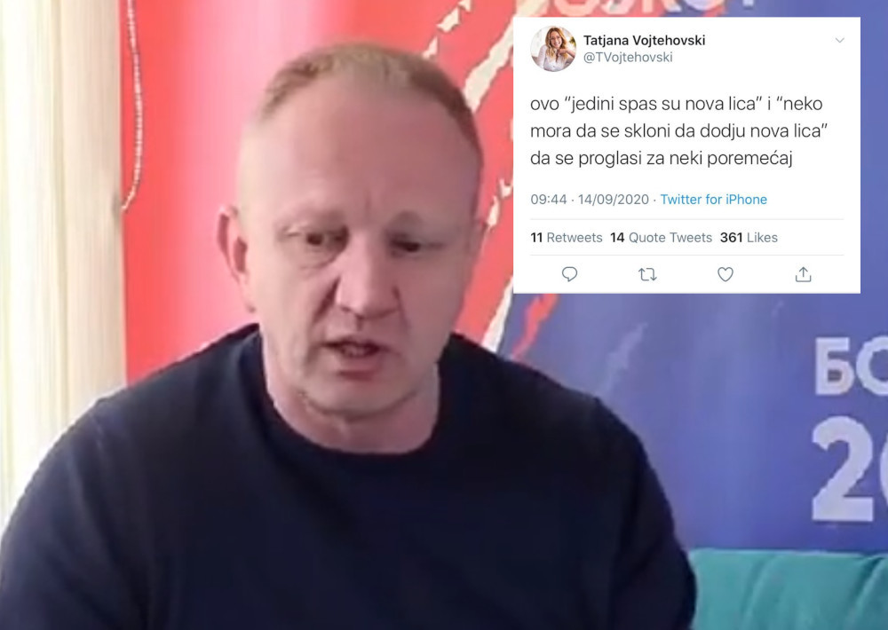 "Vi, koji želite da dođu neka nova lica umesto Đilasa i Tadića, vi ste poremećeni!"