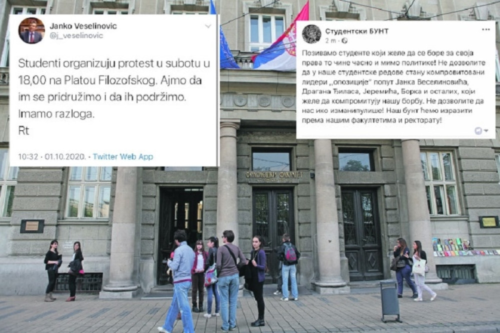 Lideri opozicije hteli da se prikače protestu, studenti odjavili grebatore! (FOTO)