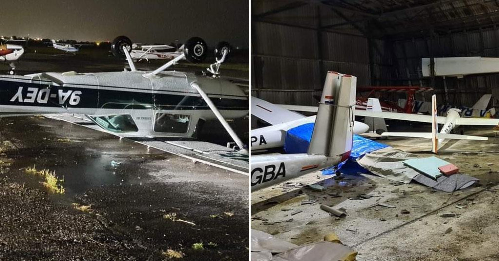 Smrskani avioni leže na krovovima, drveće blokiralo puteve! (FOTO)