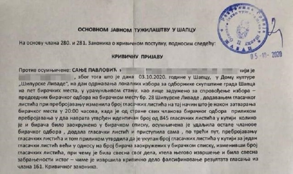 Pokušaj sramne krađe glasova u Šapcu biće najoštrije osuđena (FOTO)