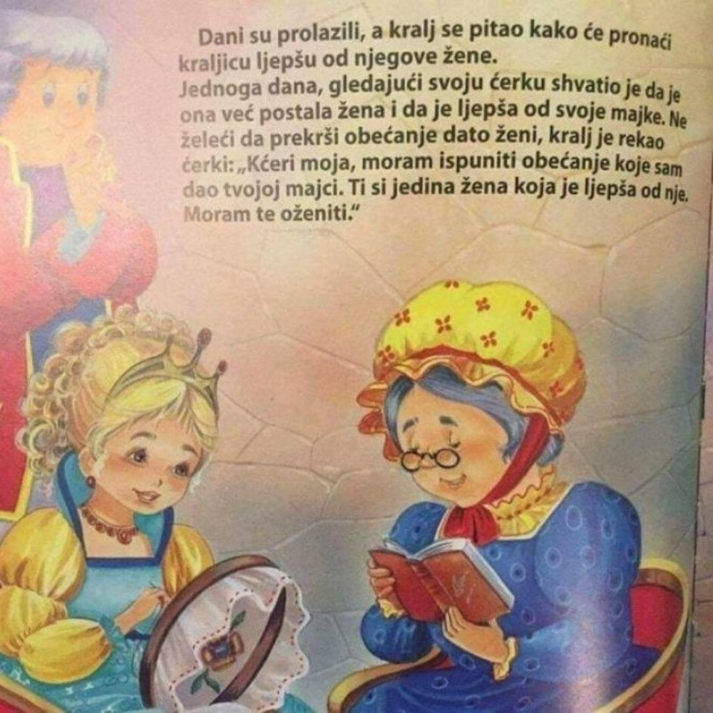 Slikovnica u Crnoj Gori poziva na INCEST: Kćeri moja, obećao sam tvojoj majci, moram te oženiti!