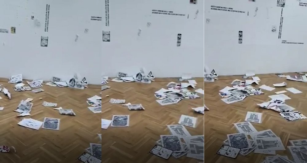 Upali na izložbu stripova i sve pocepali! Među uništenim radovima i "beba sa sekirom u glavi"! (VIDEO)