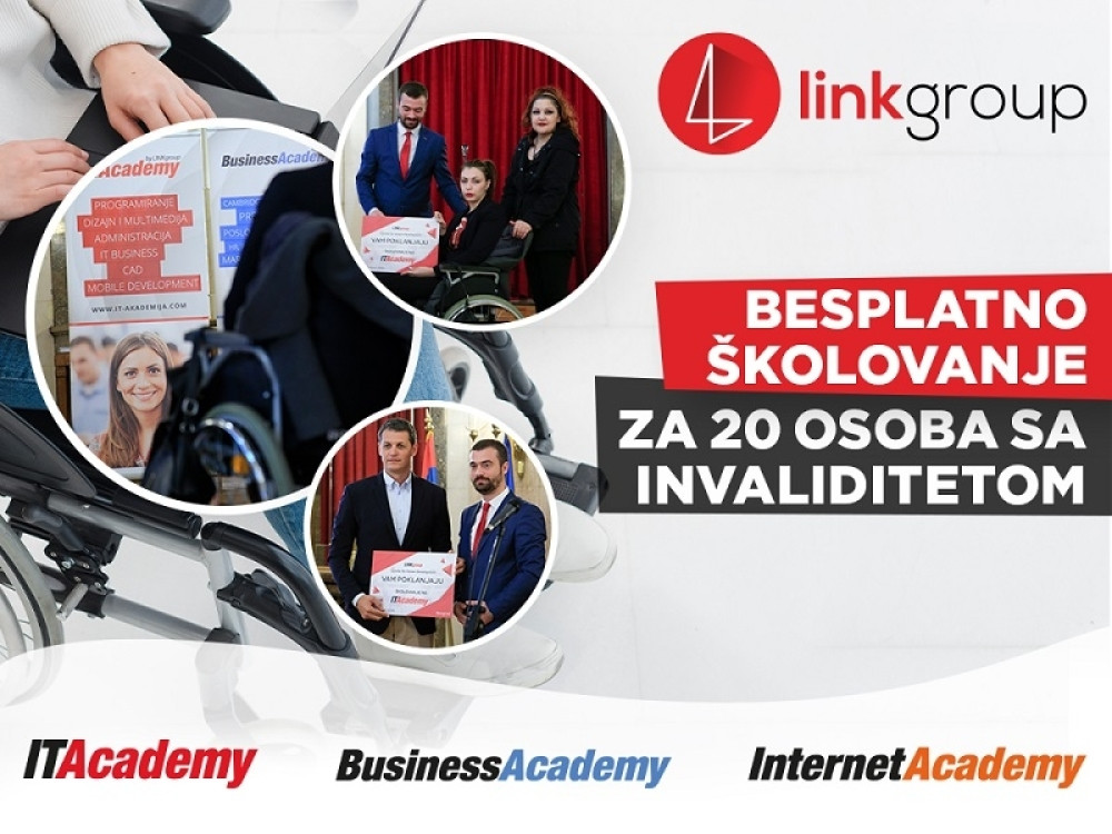 ITAcademy, BusinessAcademy i InternetAcademy i ove godine poklanjaju 20 besplatnih školovanja iz oblasti biznisa i IT-ja osobama sa invaliditetom