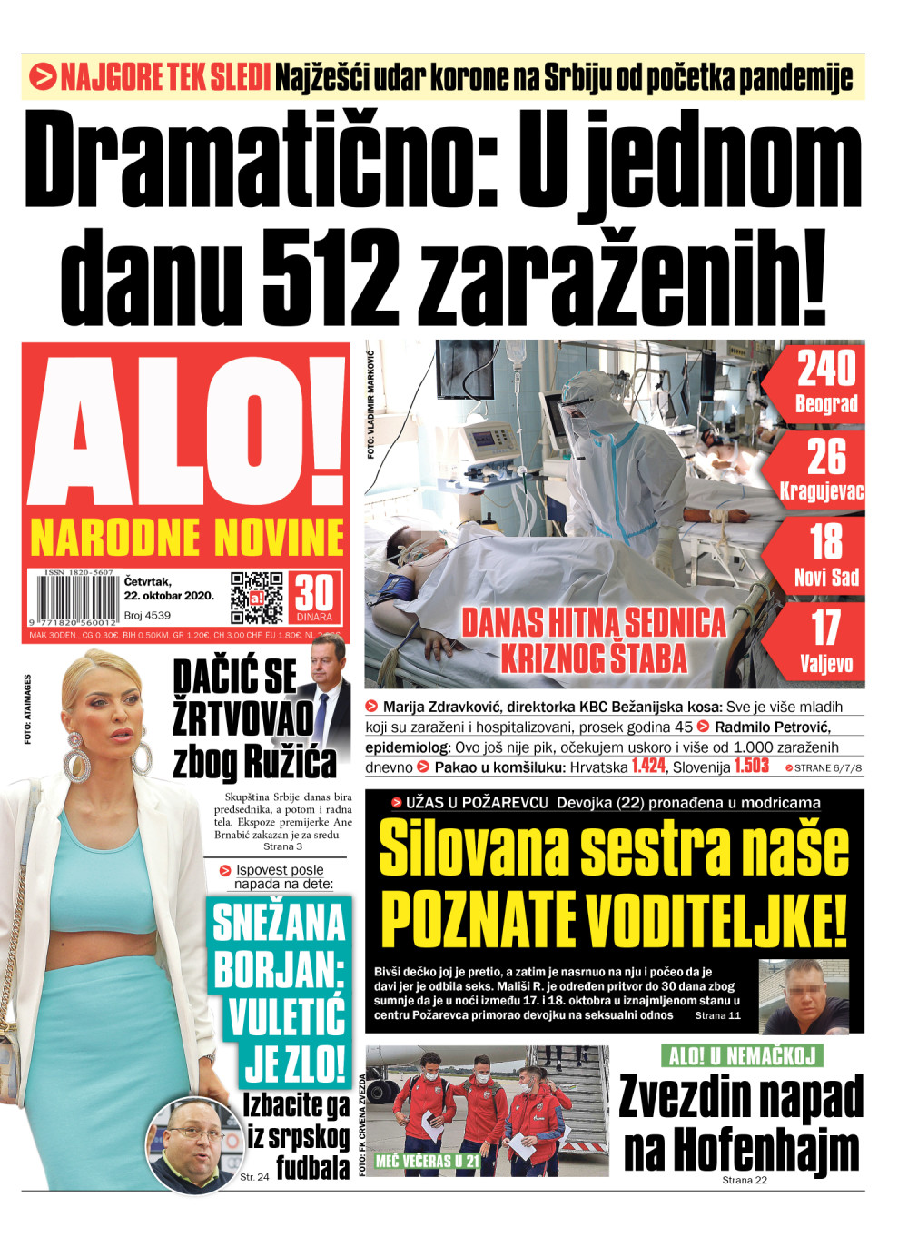 Hrvatska 1.424, Slovenija 1.503 novozaraženih