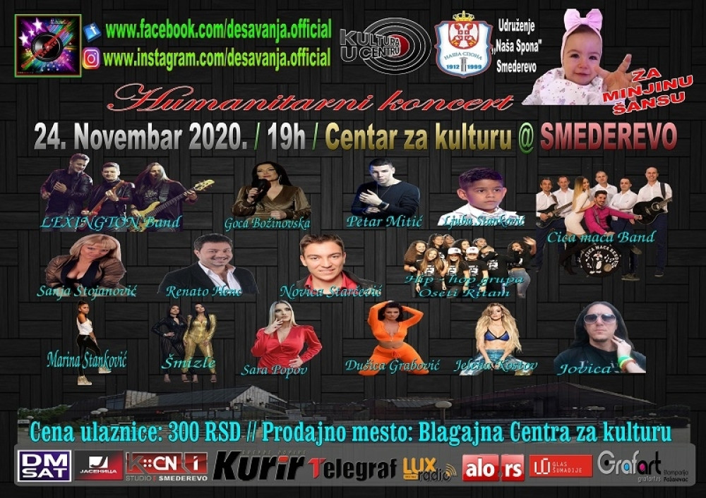 Humanitarni koncert za Minju u Smederevu