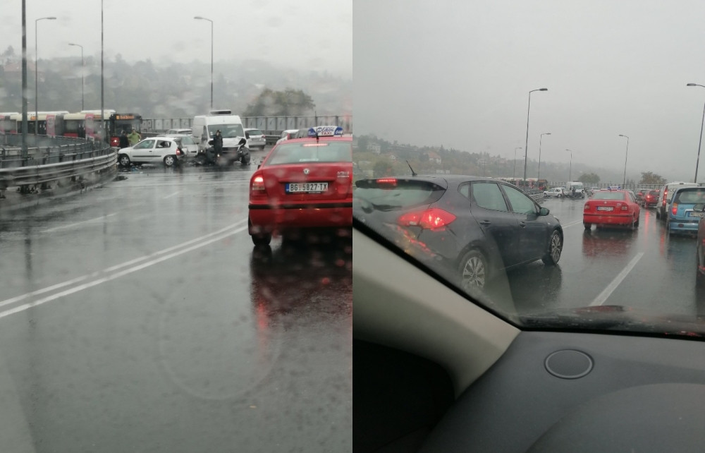 Lančani sudar na mostu na Adi: Vozač se sudario sa tri vozila, jedna osoba teško povređena (FOTO)