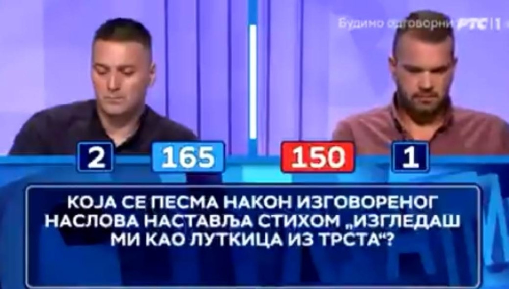 Takmičar u Slagalici nije znao veliki hit Zdravka Čolića, pa potpuno zbunio voditeljku