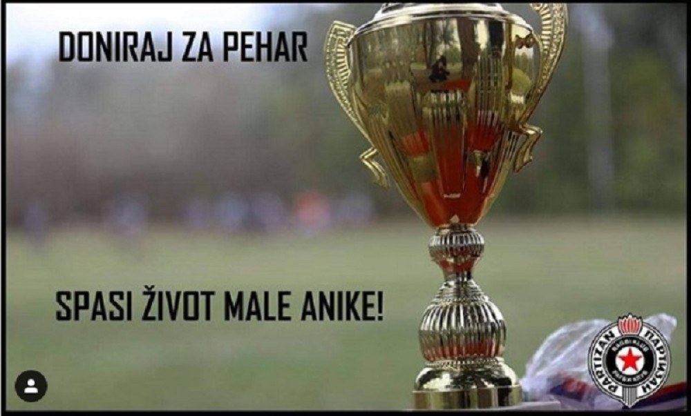 Partizan prodaje šampionski pehar, novac namenjen lečenju male Anike!