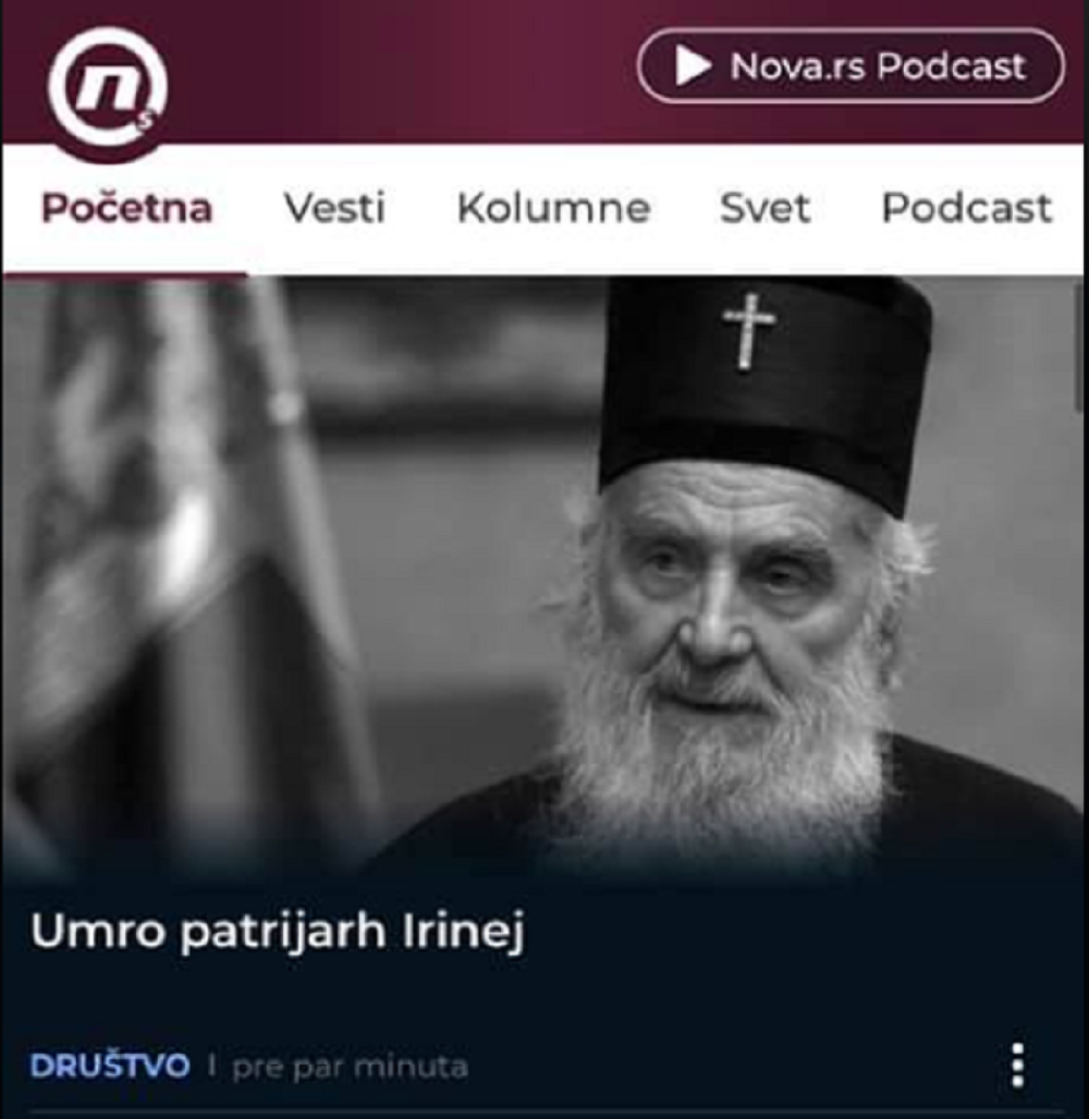 "Vesa Rakija i seksualni manijak su požurili da sahrane patrijarha, to im je politika"