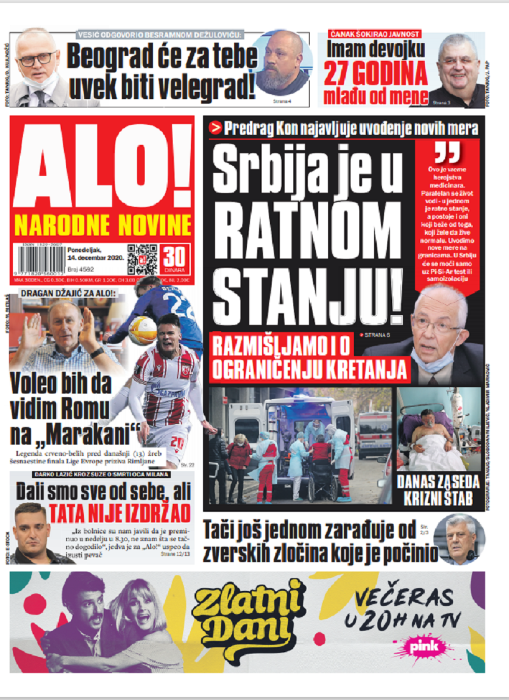 Kon najavljuje uvođenje novih mera: "Srbija je u ratnom stanju"