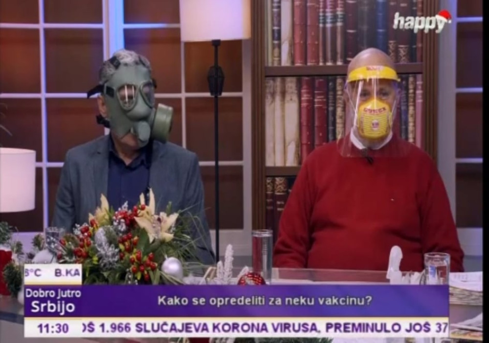 Belojević pod vizirom, Miroljub Petrović sa gas maskom, voditeljka skočila, a Marić došao na korak od ministarskog mesta