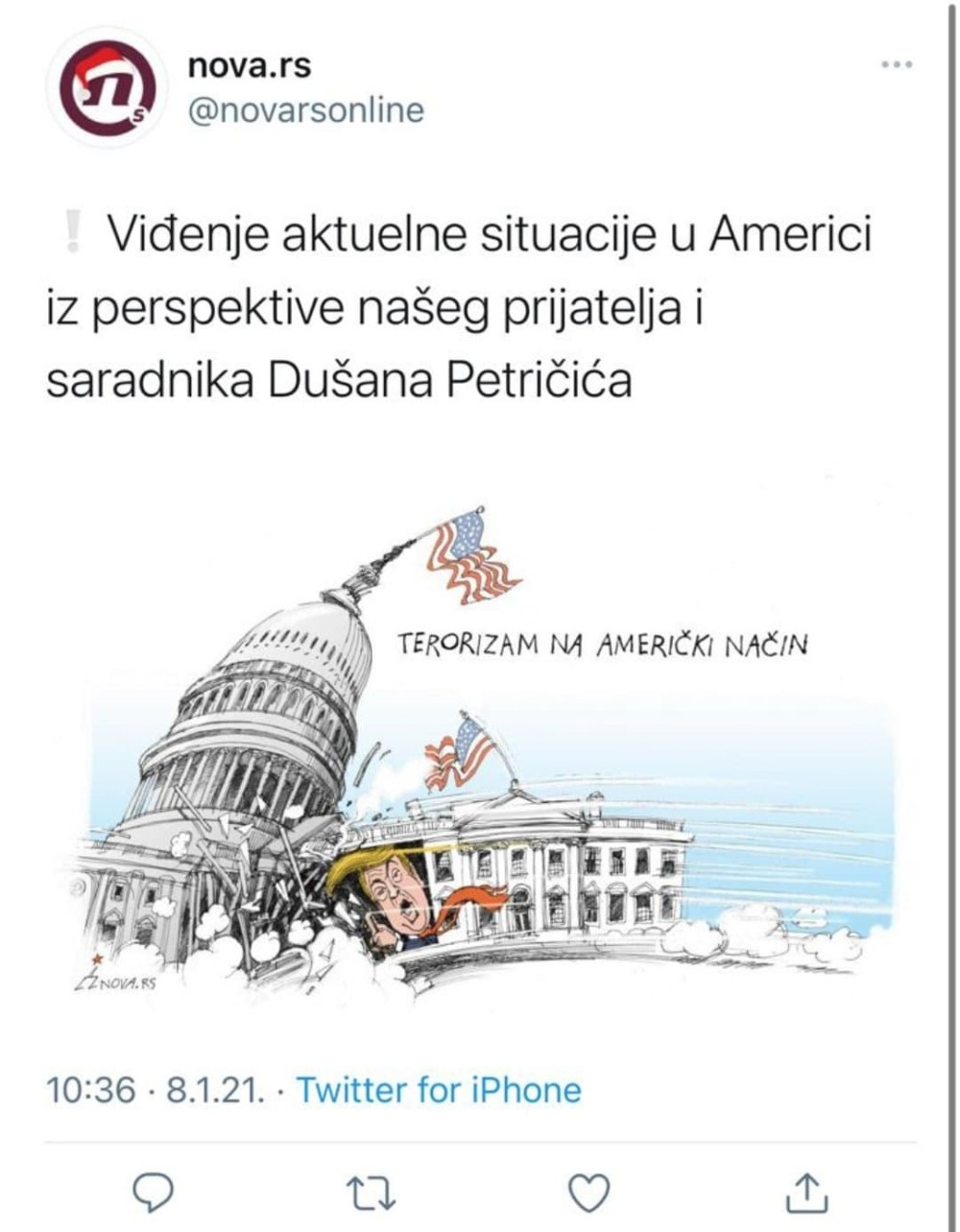 Veličali huligane koji su upali u Skupštinu Srbije, a osuđuju demonstrante u Americi