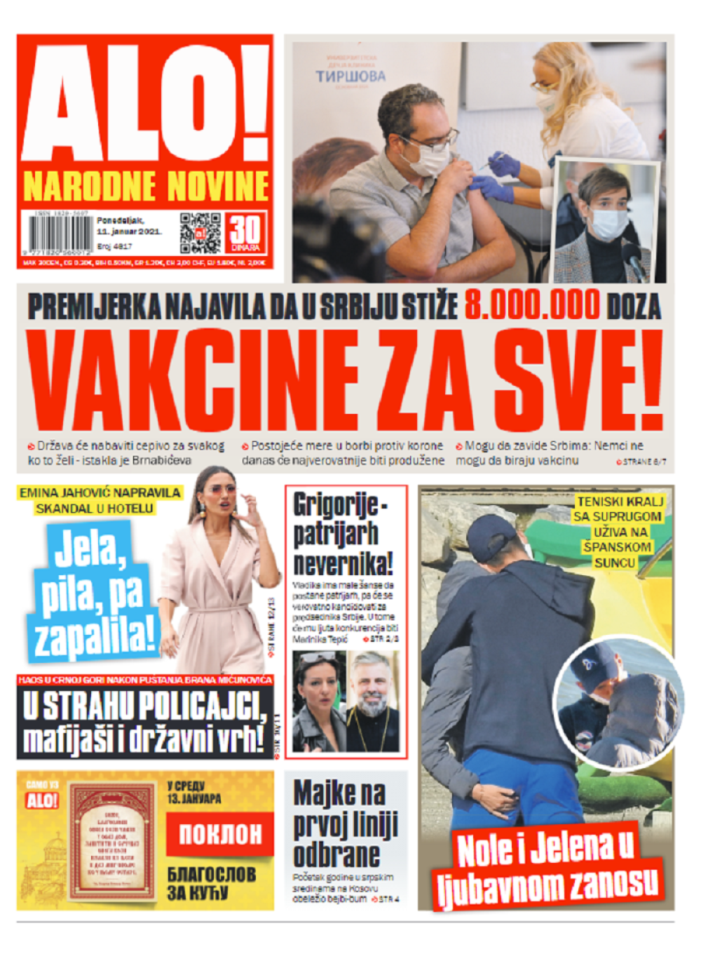 Premijerka najavila da u Srbiju stiže 8.000.000 doza