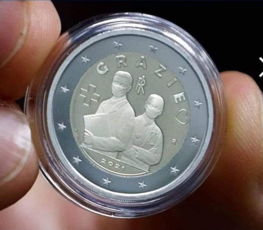Italija novu kovanicu od 2 evra posvetila lekarima koji su podneli ogromne žrtve za vreme pandemije